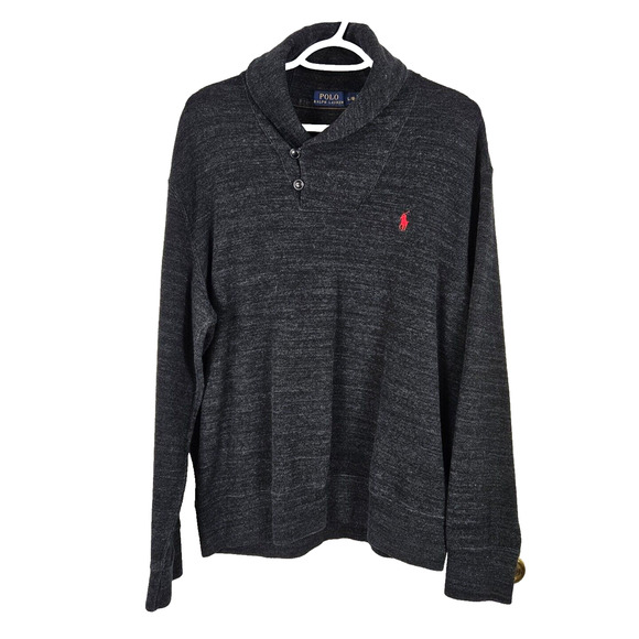 Polo Ralph Lauren Shawl Collar Pullover Sweater Mens Size L Luxury Cotton Preppy - Picture 1 of 7